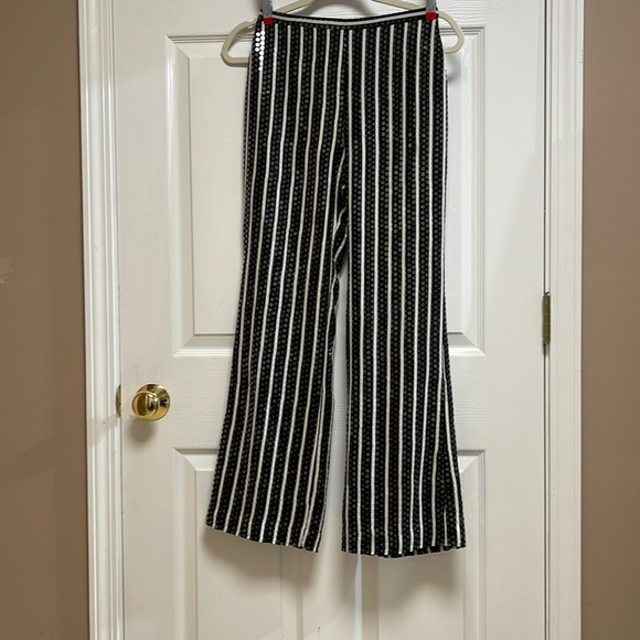 Oscar De La Renta silk, striped sequin pants - Picture 1 of 5